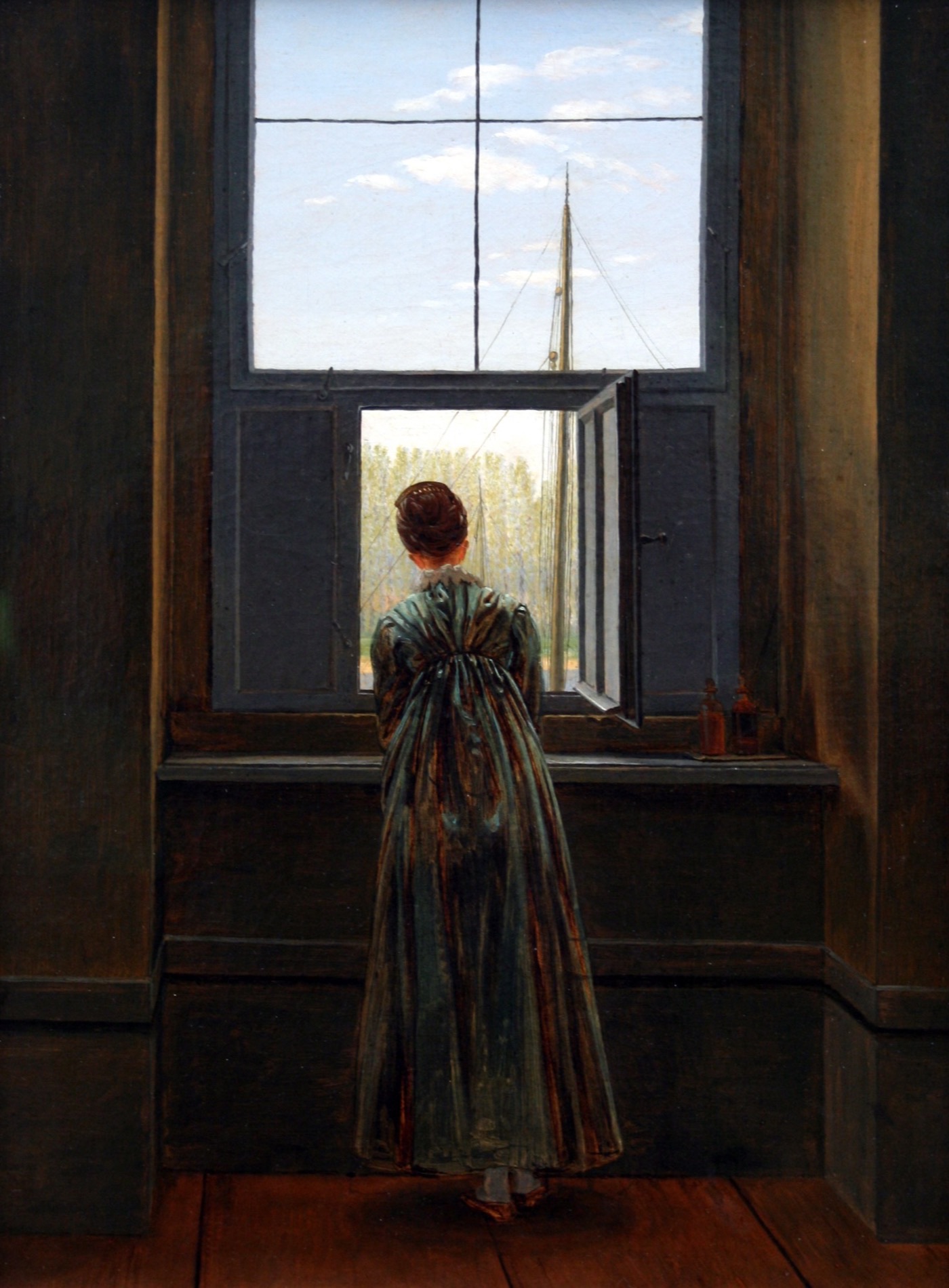 Caspar David Friedrich, Donna alla finestra: una donna di spalle guarda fuori da una finestra aperta sul fiume